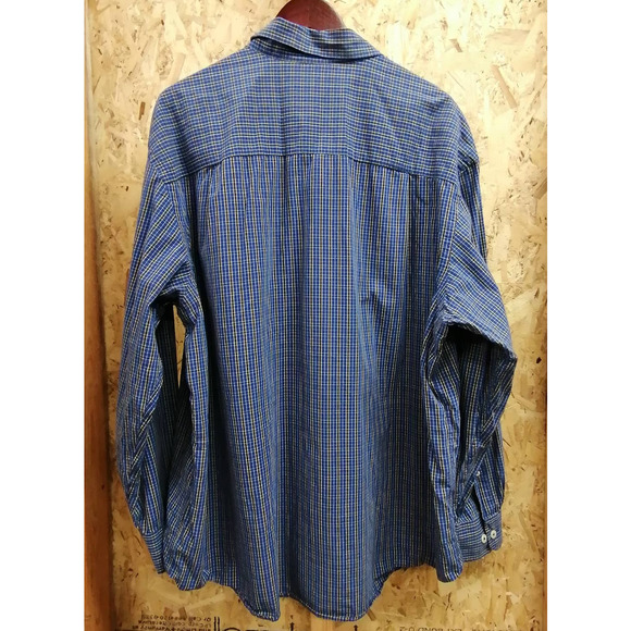 IZOD Blue Yellow Small Plaid Long Sleeve Button down Dress shirt Size 2XL - Picture 6 of 8